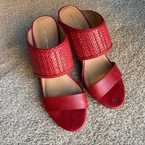 Report Red Wedge Sandals